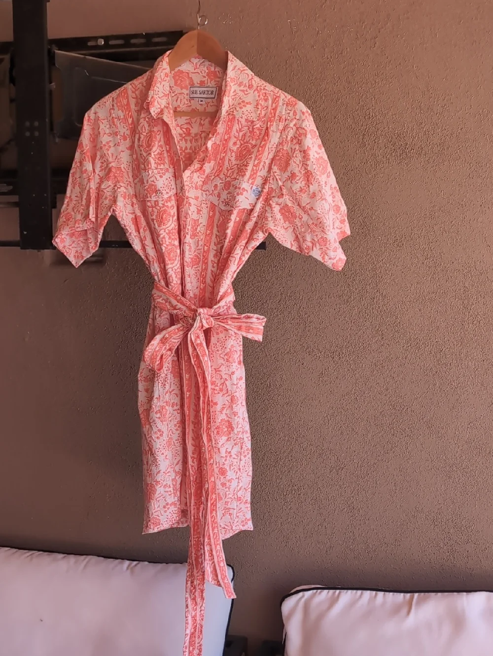 Sue Sartor Coral Floral Shirt Dress
